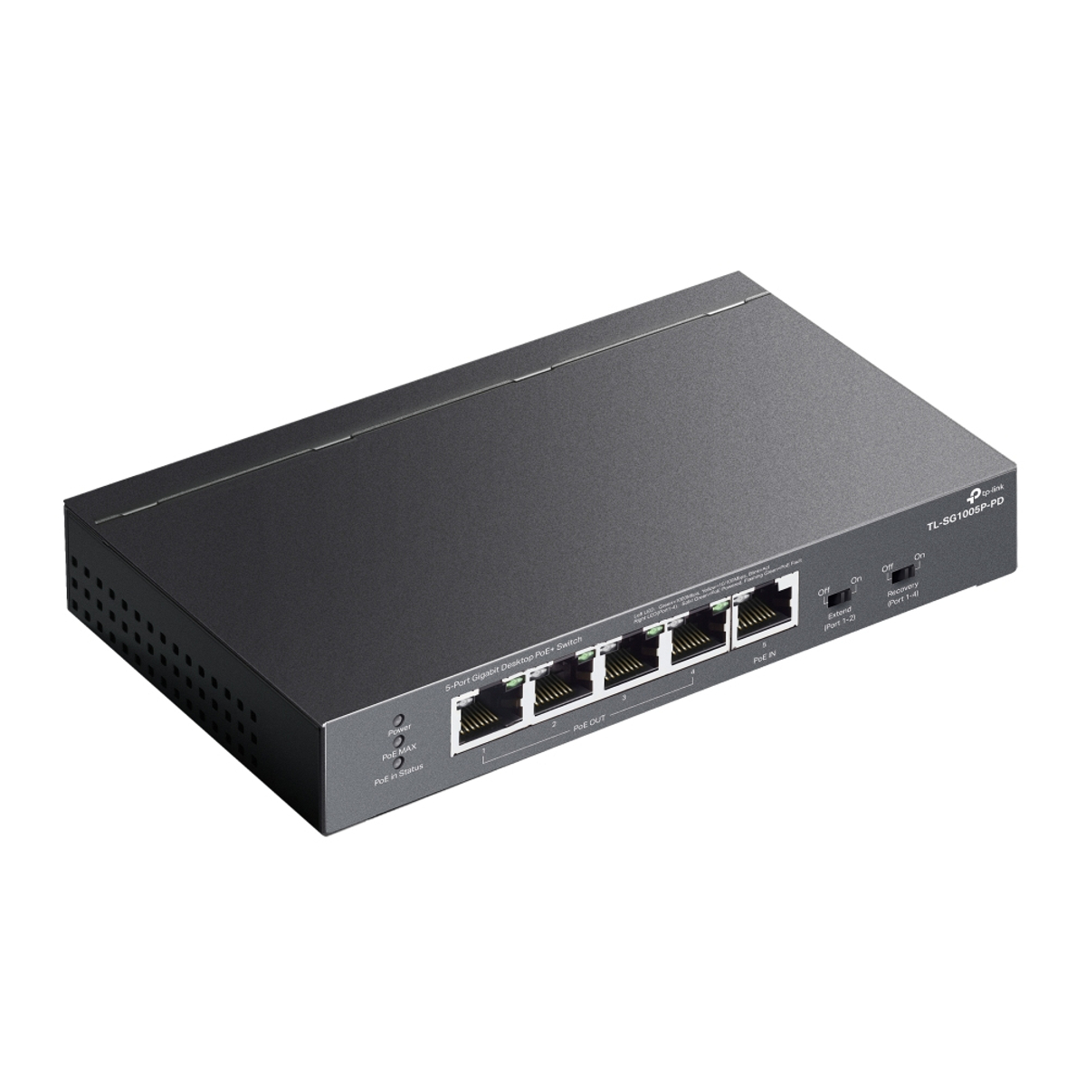 5-Port G 1-Port PoE++ In 4-Port PoE+ Out