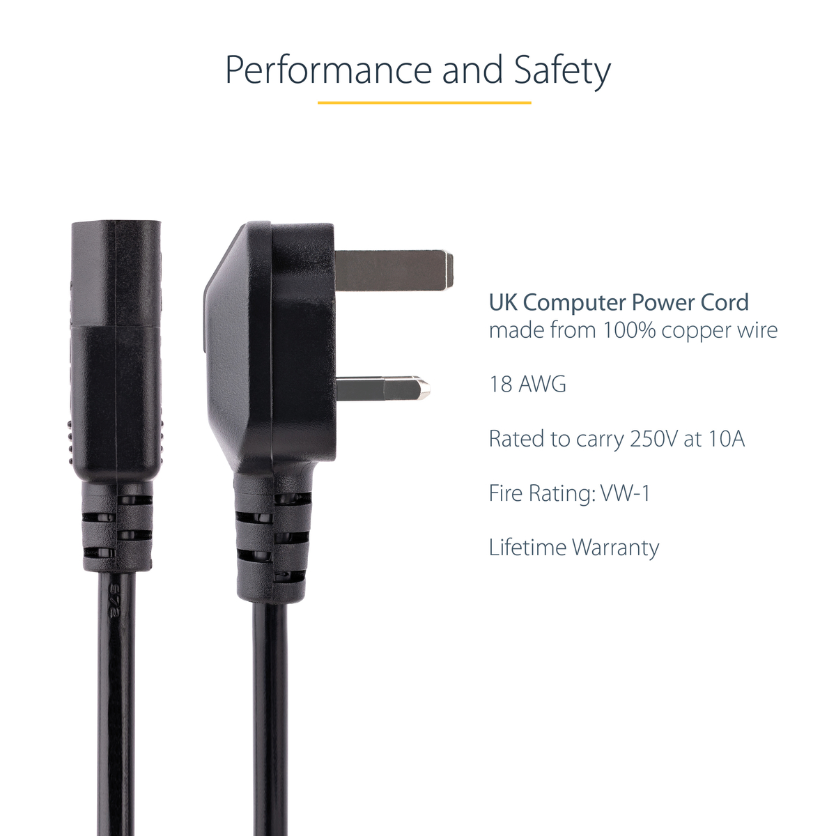 3m UK Computer Power Cord C13 to BS-1363