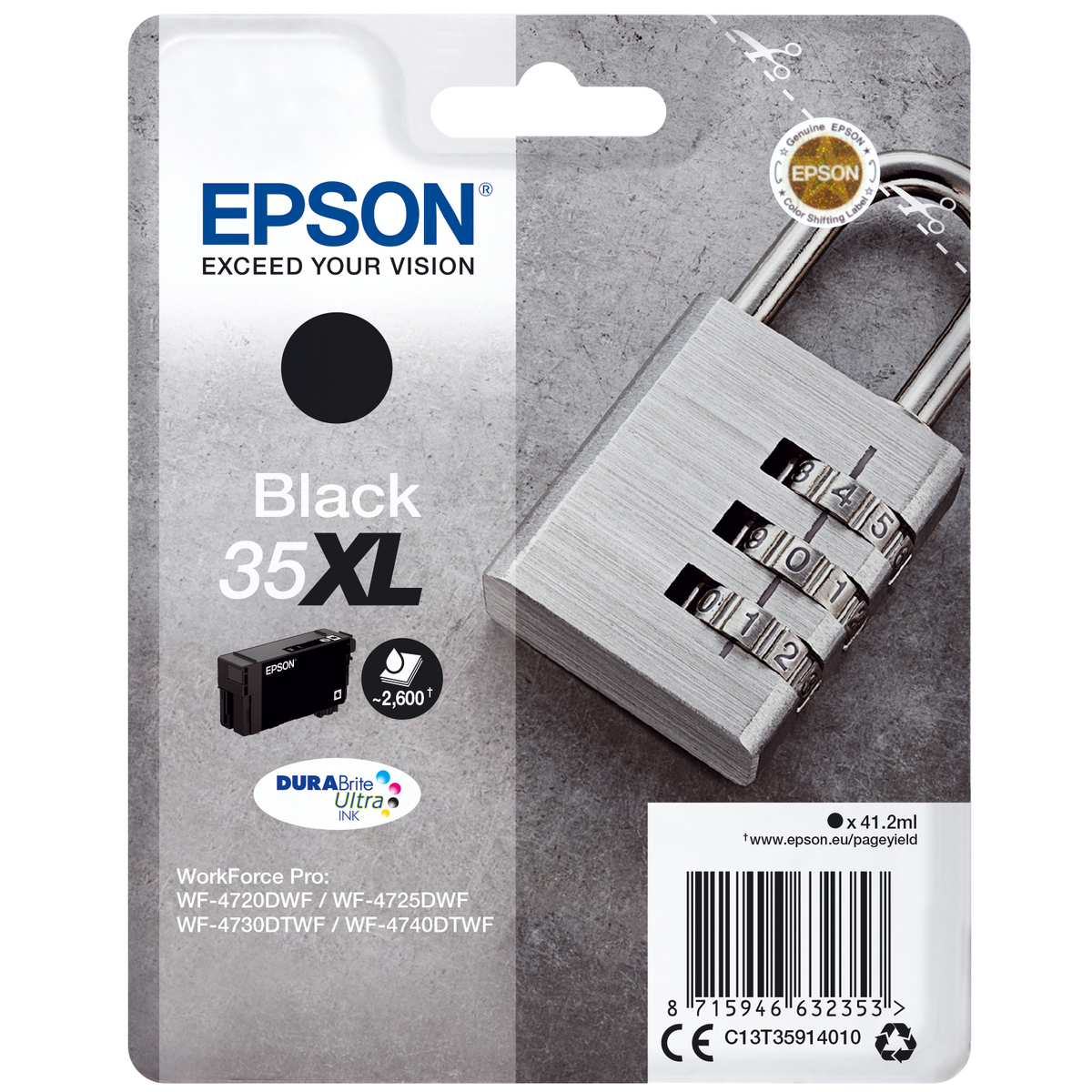 35XL Padlock Black  Ink Cartridge 41ml