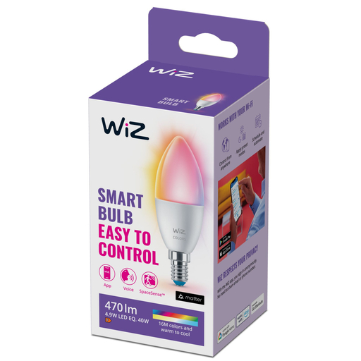 Wi-Fi BLE 40W C37 E14 922-65 RGB 1PF/6