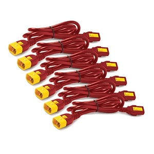 APC, 6 x Locking Power Cord C13:C14 0.6m Red