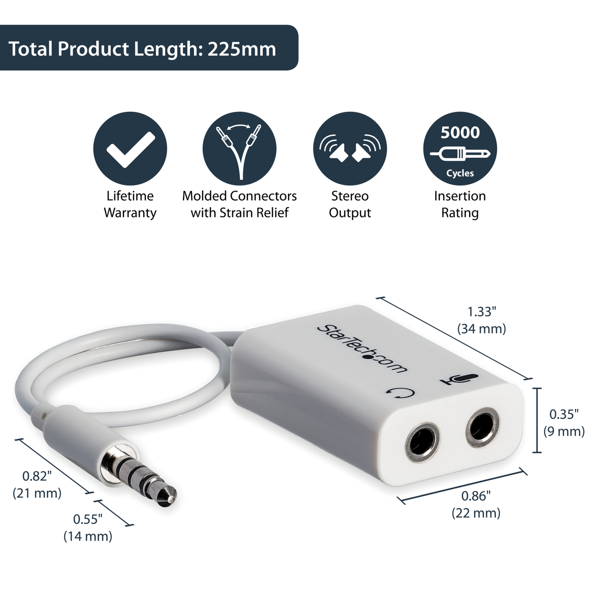 4Pin-2x 3Pin Headset Splitter Adapter