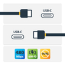 6in USB C Charging Cable Angled 60W PD