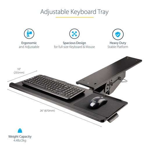 Under Desk Keyboard Tray - Adjustable