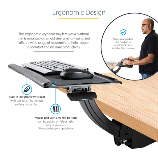 Under Desk Keyboard Tray - Adjustable