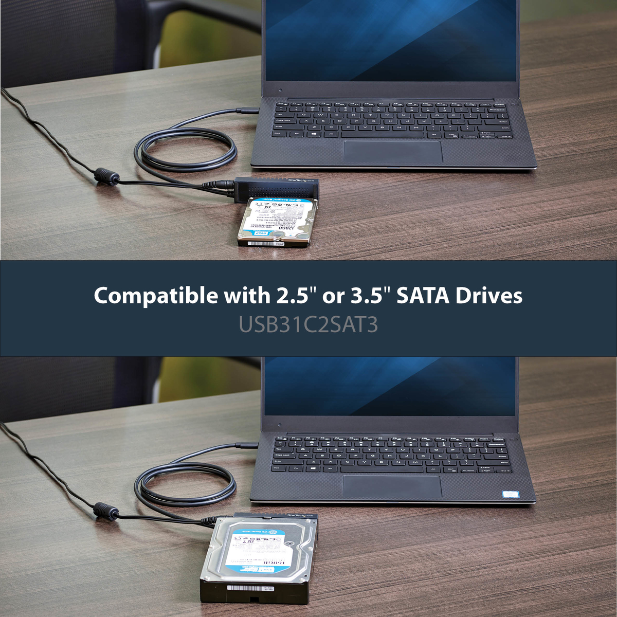 USB C SATA Adapter for 2.5/3.5 SSD/HDDs