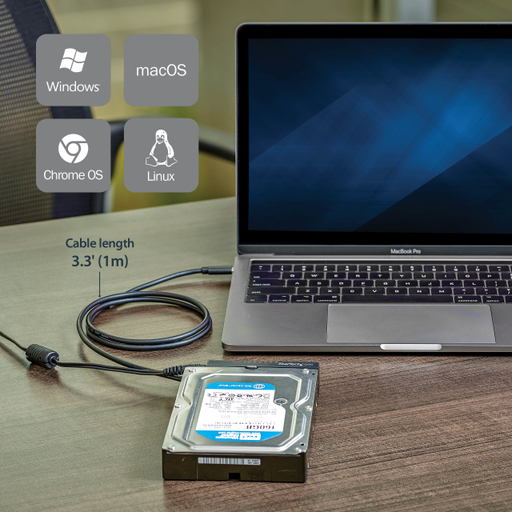 USB C SATA Adapter for 2.5/3.5 SSD/HDDs