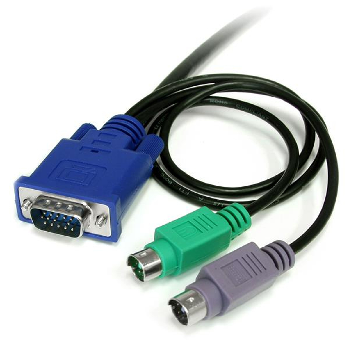 6 ft 3-in-1 Ultra Thin PS/2 KVM Cable
