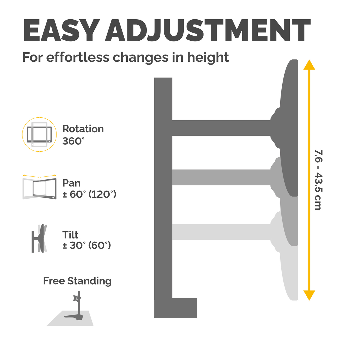 Freestanding Dual Horizontal Monitor Arm