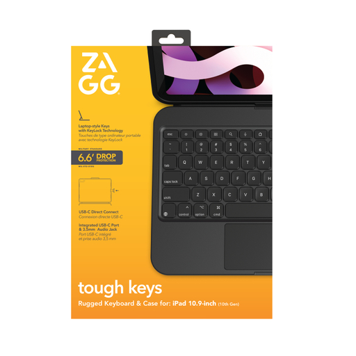 Tough Keys Apple iPad 10.9 10th Gen Blck