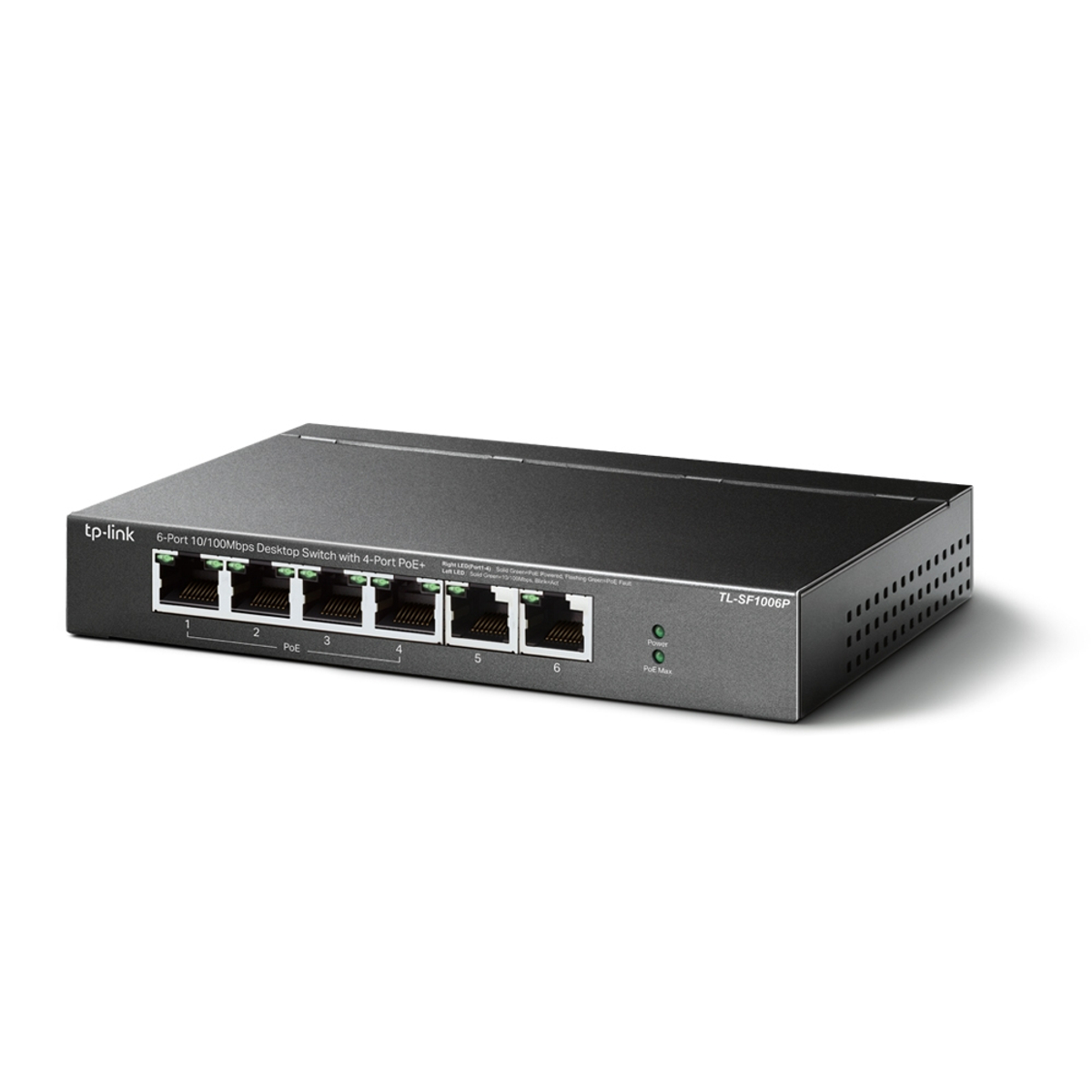 6-Port 10/100Mbps Switch - 4-Port PoE+