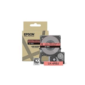 Epson, 4RBJ Black on Matte Red Tape 12mm