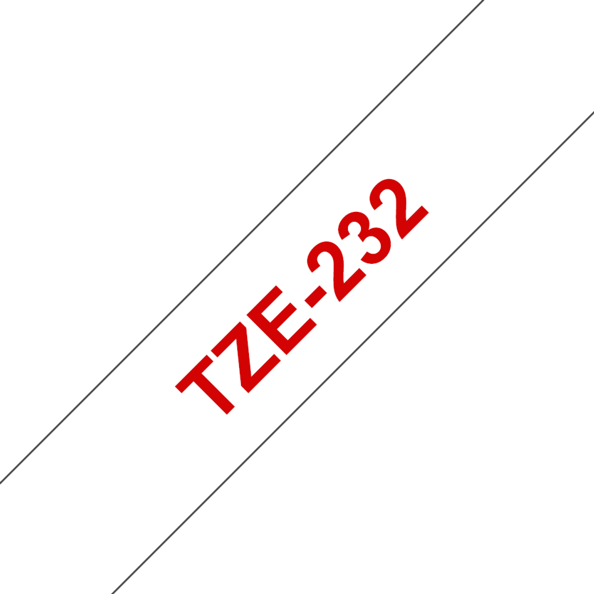 TZE232 12mm Red On White Label Tape