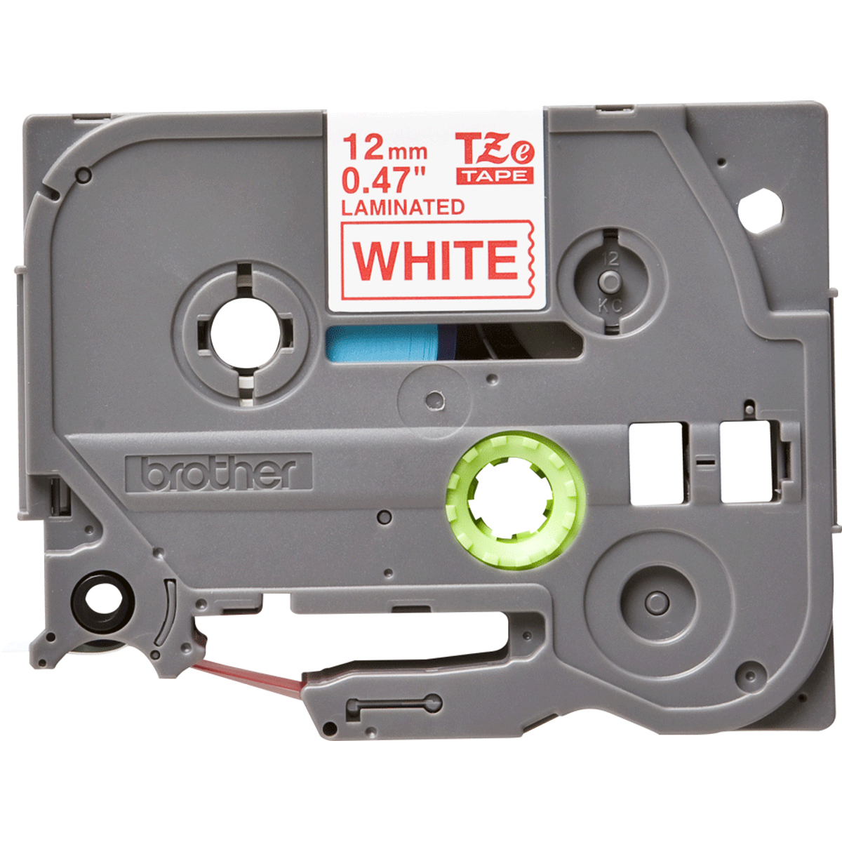 TZE232 12mm Red On White Label Tape