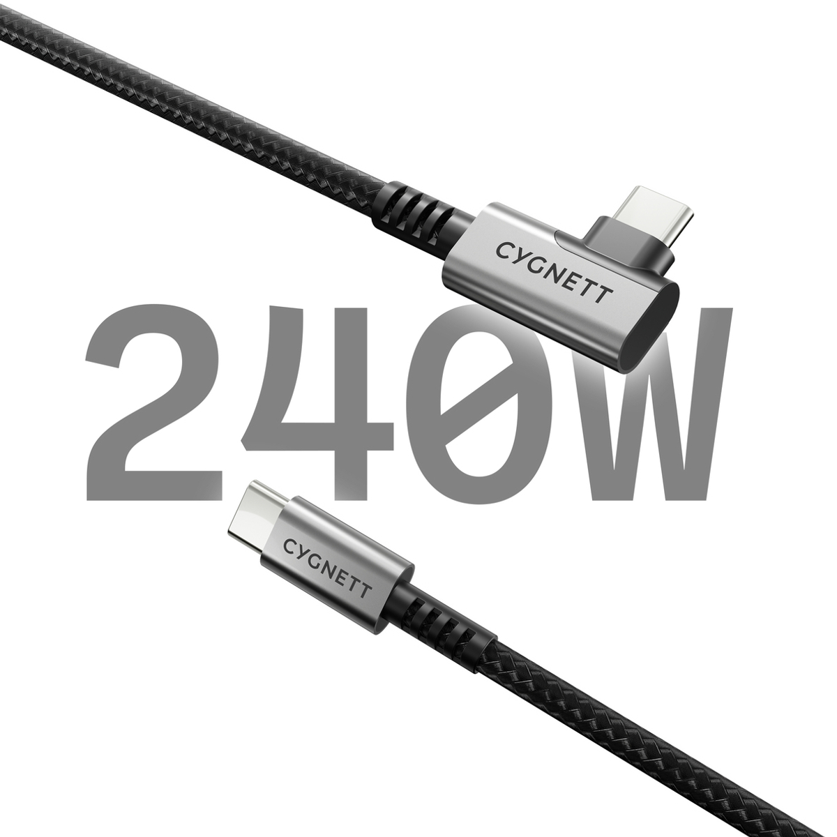 Unite Right Angle USB-C USB-C 3.1 1m Blk