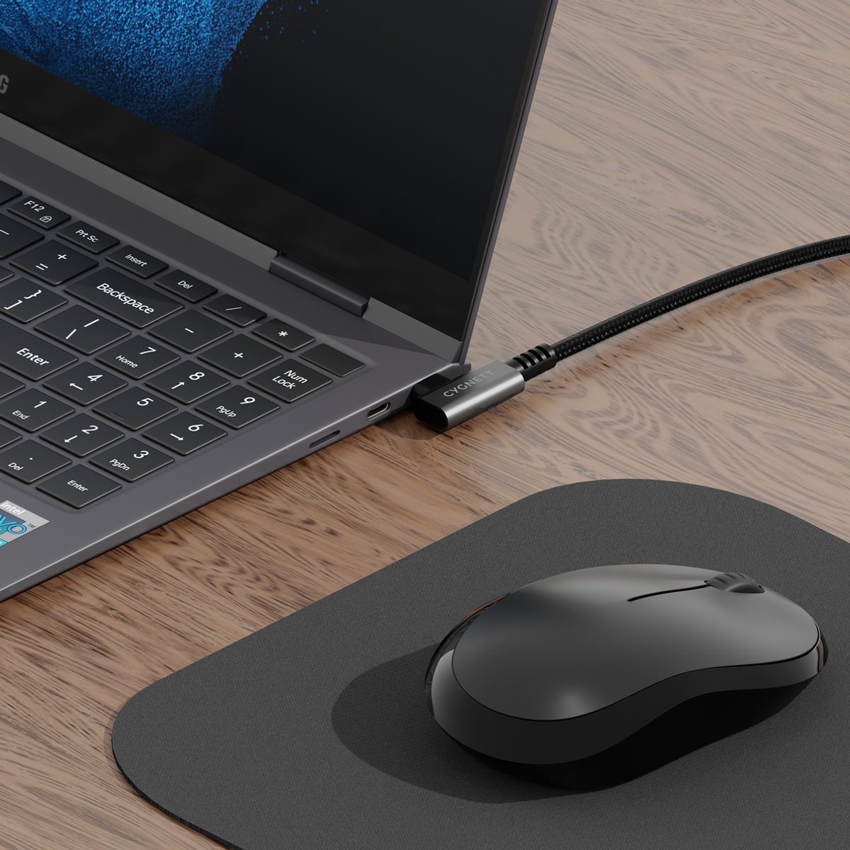 Unite Right Angle USB-C USB-C 3.1 1m Blk