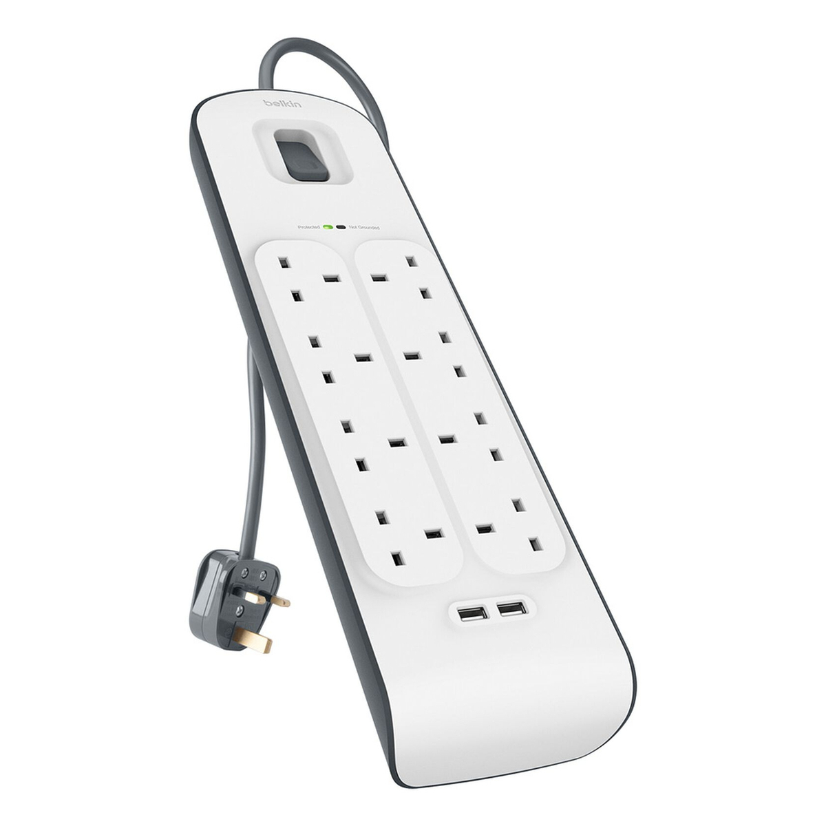 Surge Protector 8Way + USB 2M