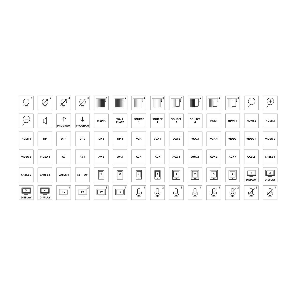 Button Label Sheets for Keypads