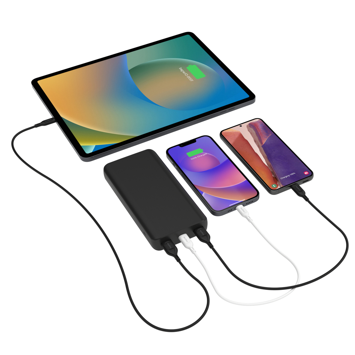 20k Powerbank BLK USB-A dual & C 20W