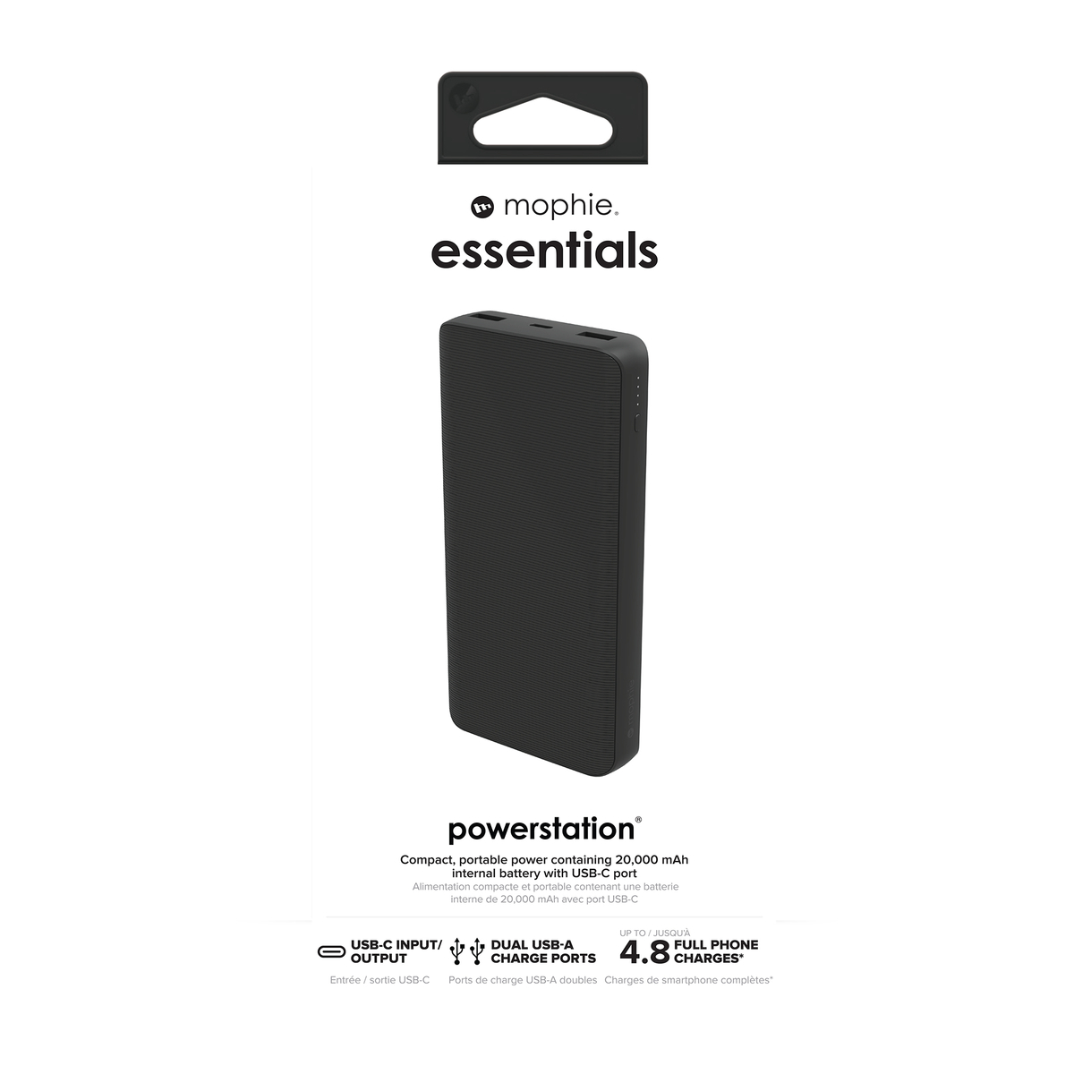 20k Powerbank BLK USB-A dual & C 20W