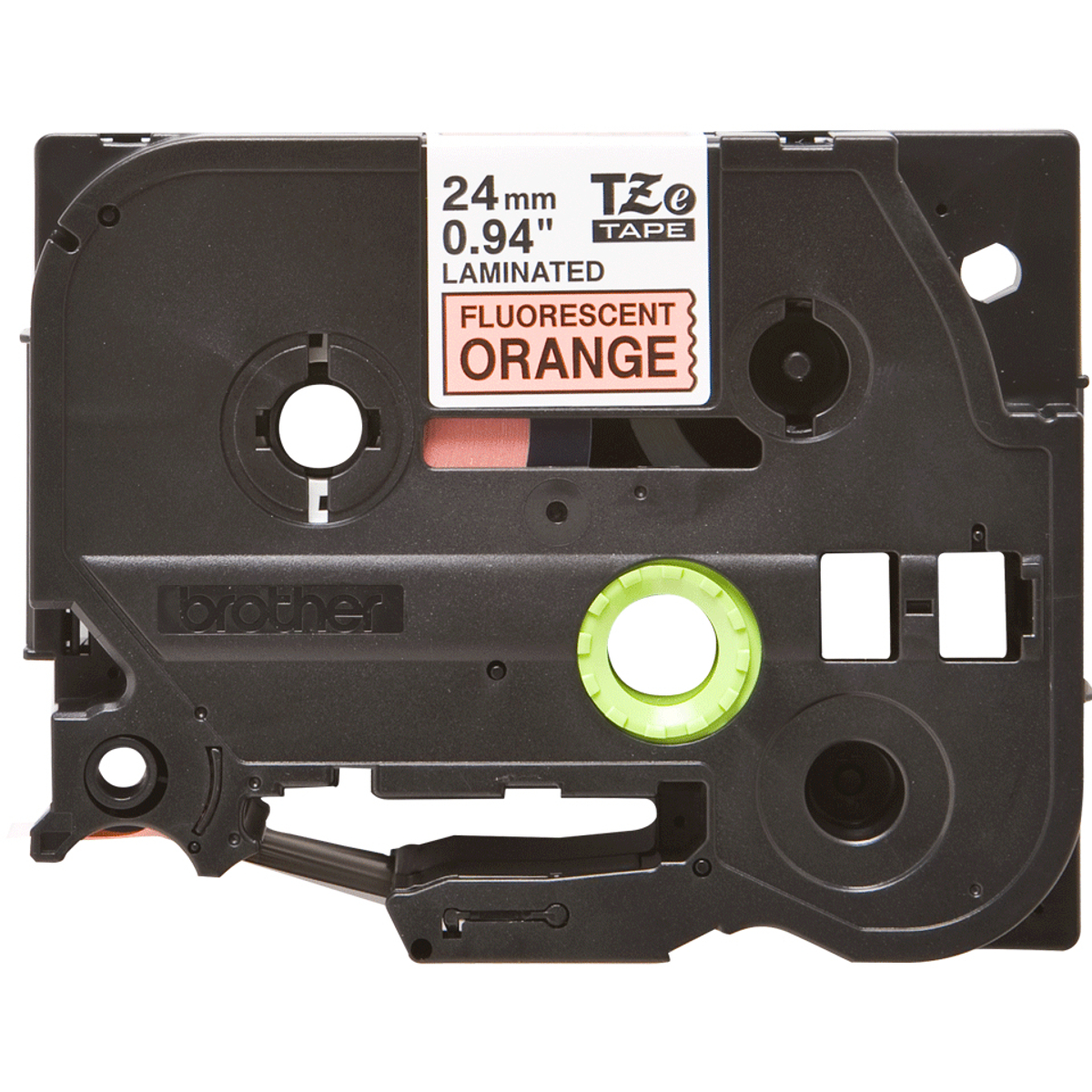 TZEB51 24mm Black On Orange Label Tape