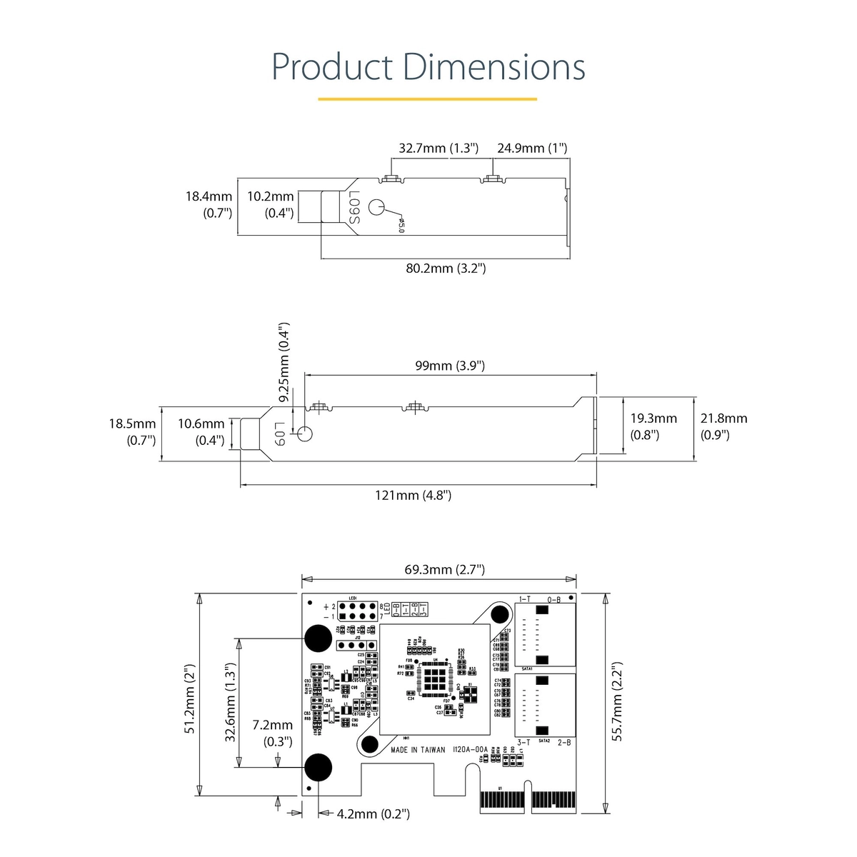 SATA PCIe Card 4 Ports 6Gbps Non-RAID