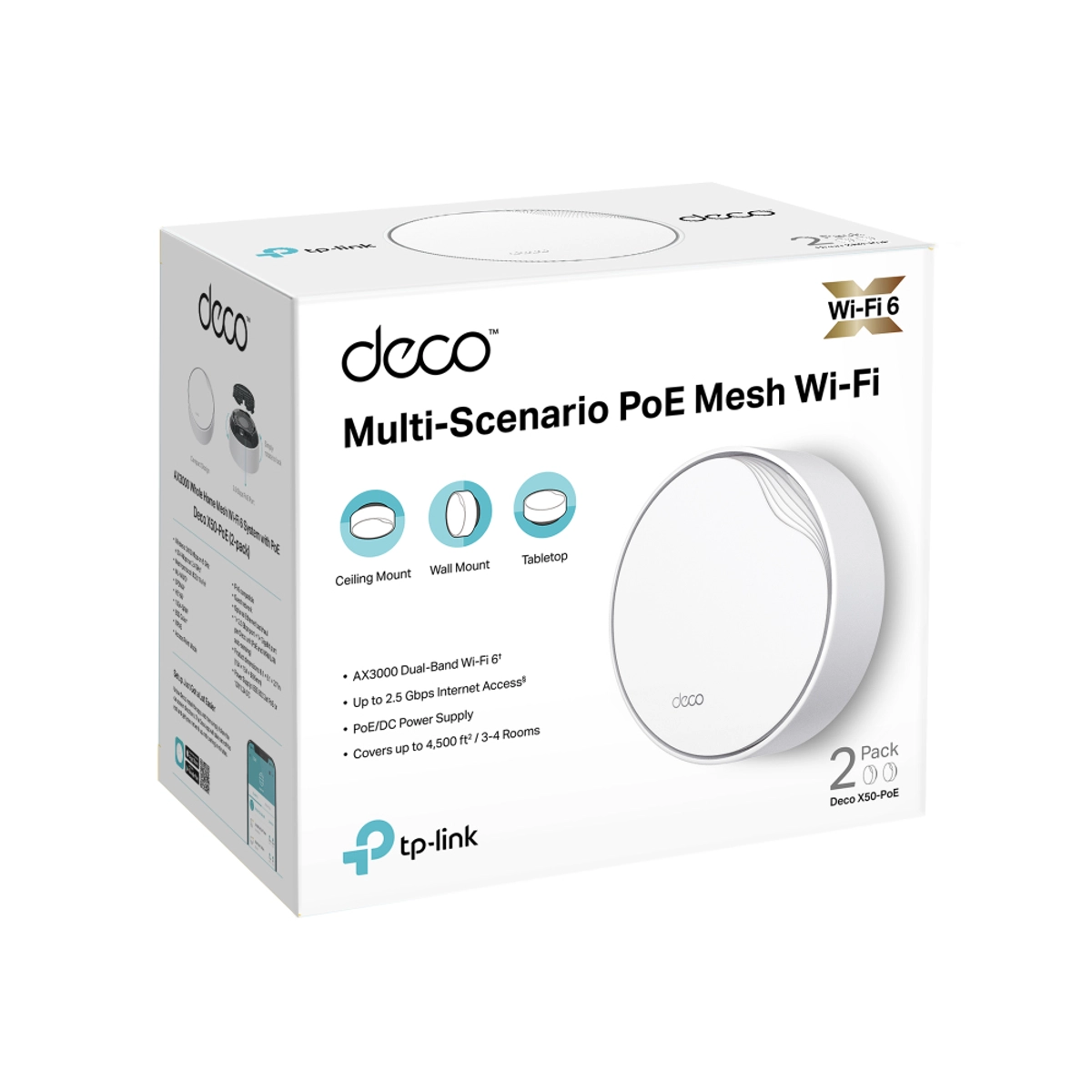 Whole Home Mesh Wi-Fi 6 System With PoE