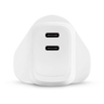 45w Dual USB-C UK Plug - White