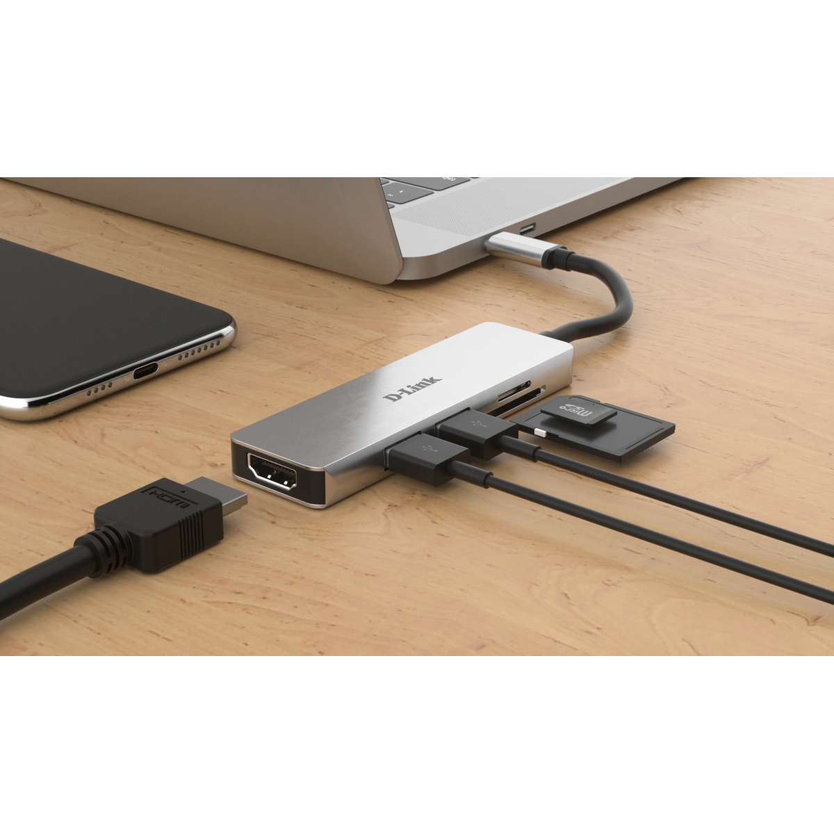 5-in-1 USB-C Hub -HDMI/SD+MicroSD Reader