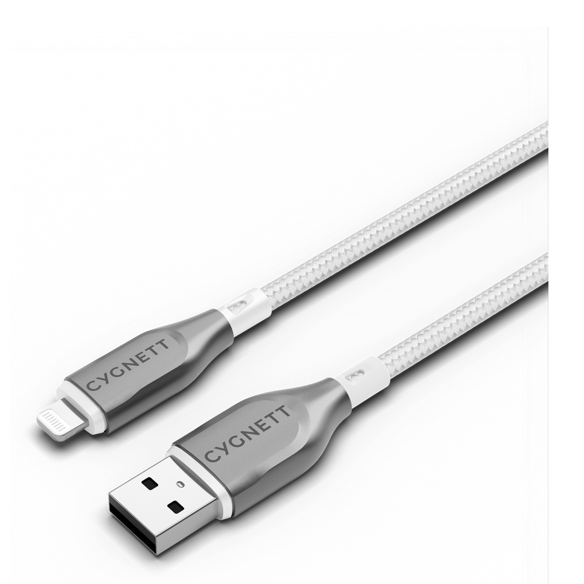 Armoured Lightning USB-A Cable White 2m