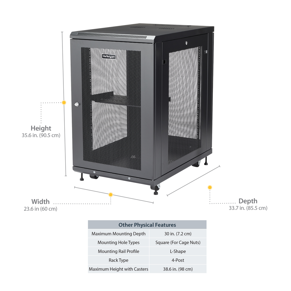 Server Rack Cabinet - 31in Deep - 18U