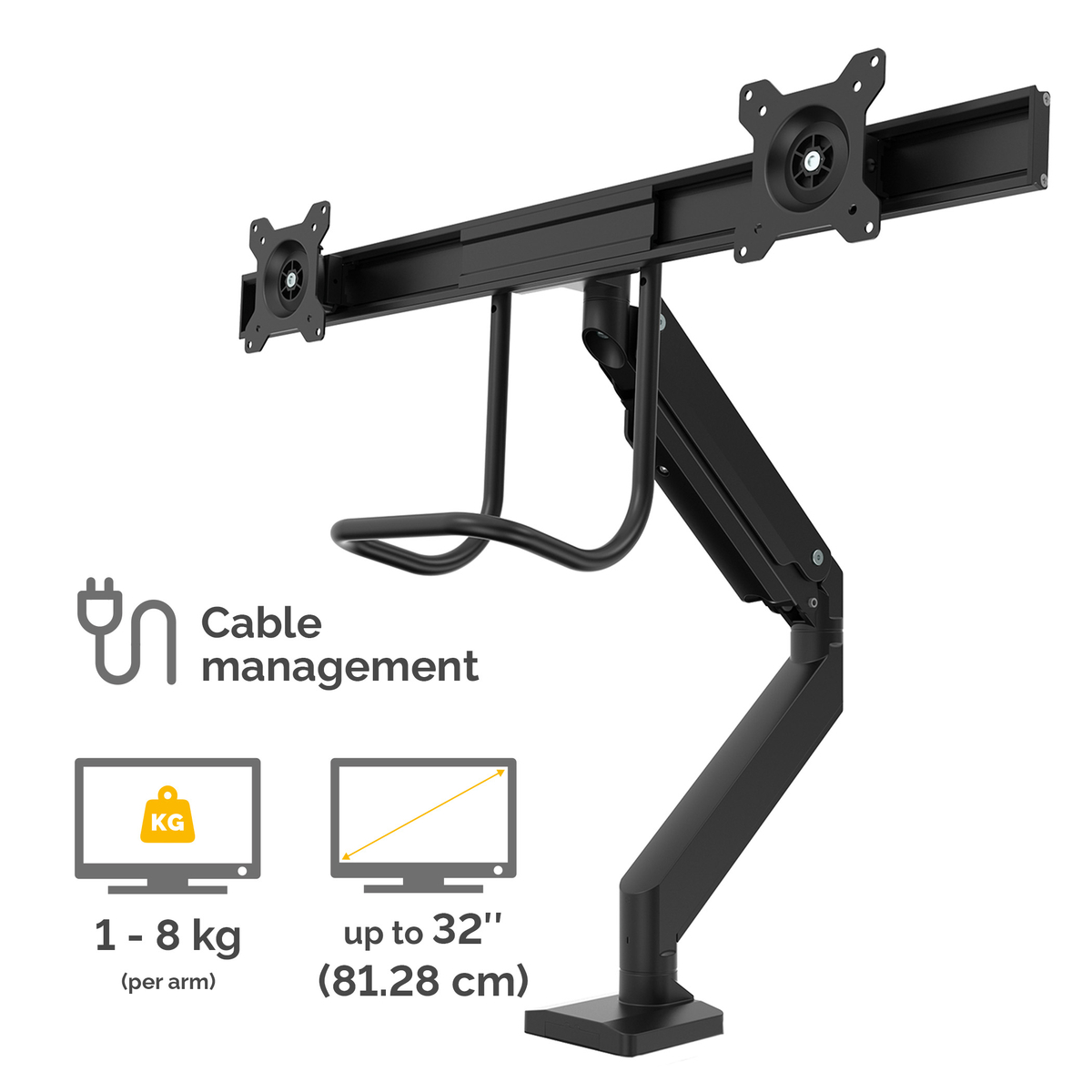 Eppa Crossbar Monitor Arm - Black