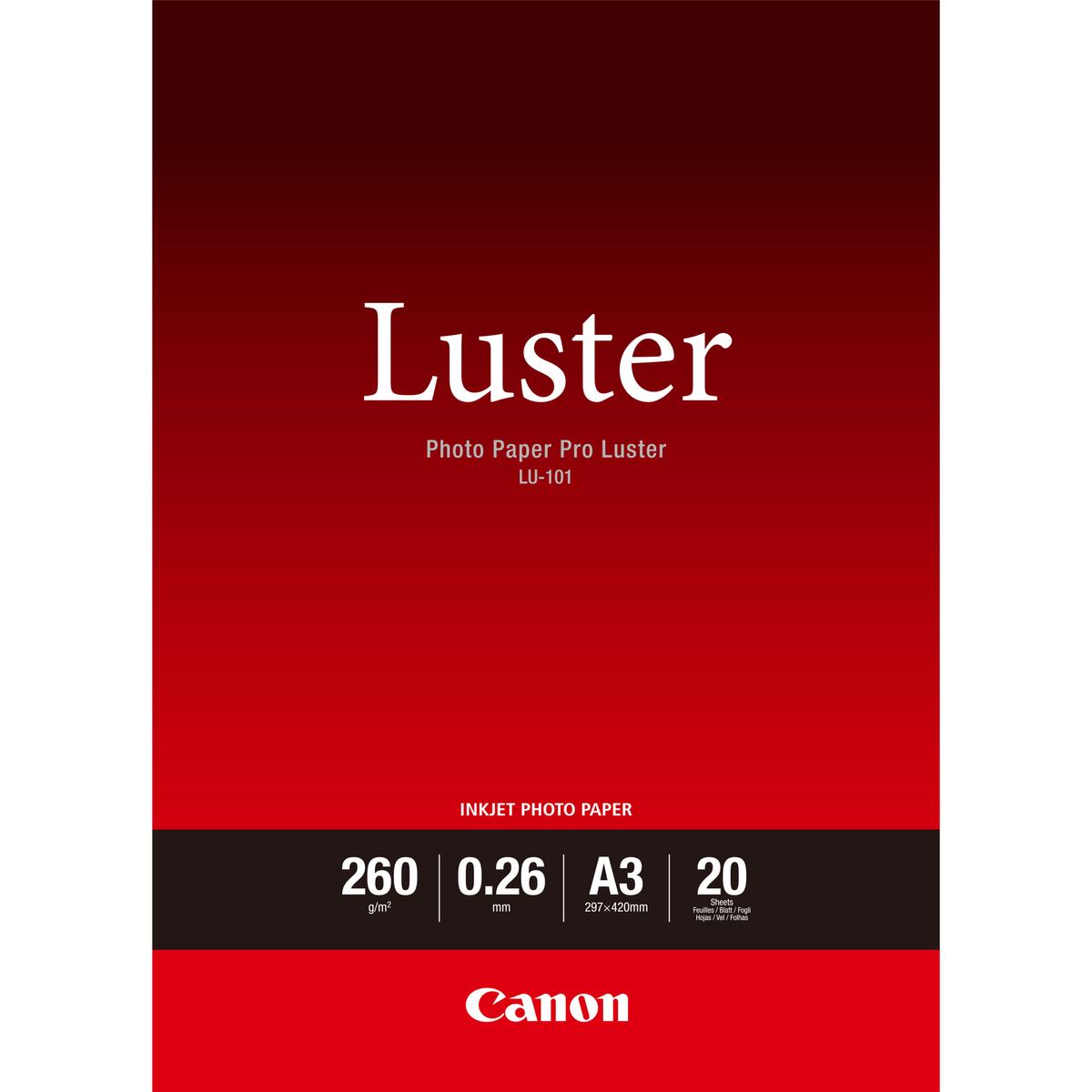 LU-101 A3 Luster Paper 20 Sheets