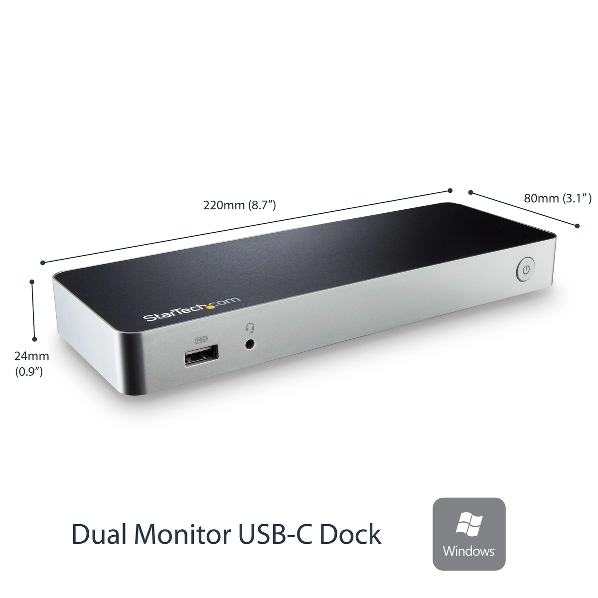 Windows Dual Monitor USB C Dock - 60W PD