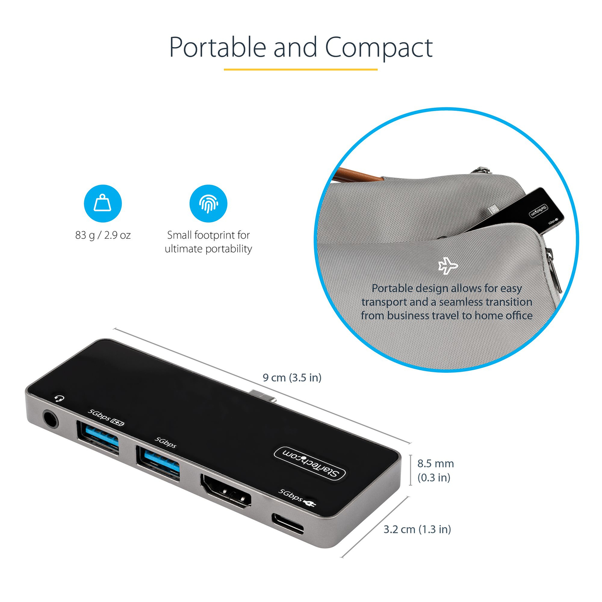 USB C Multiport Adapter - 4K HDMI/PD/USB