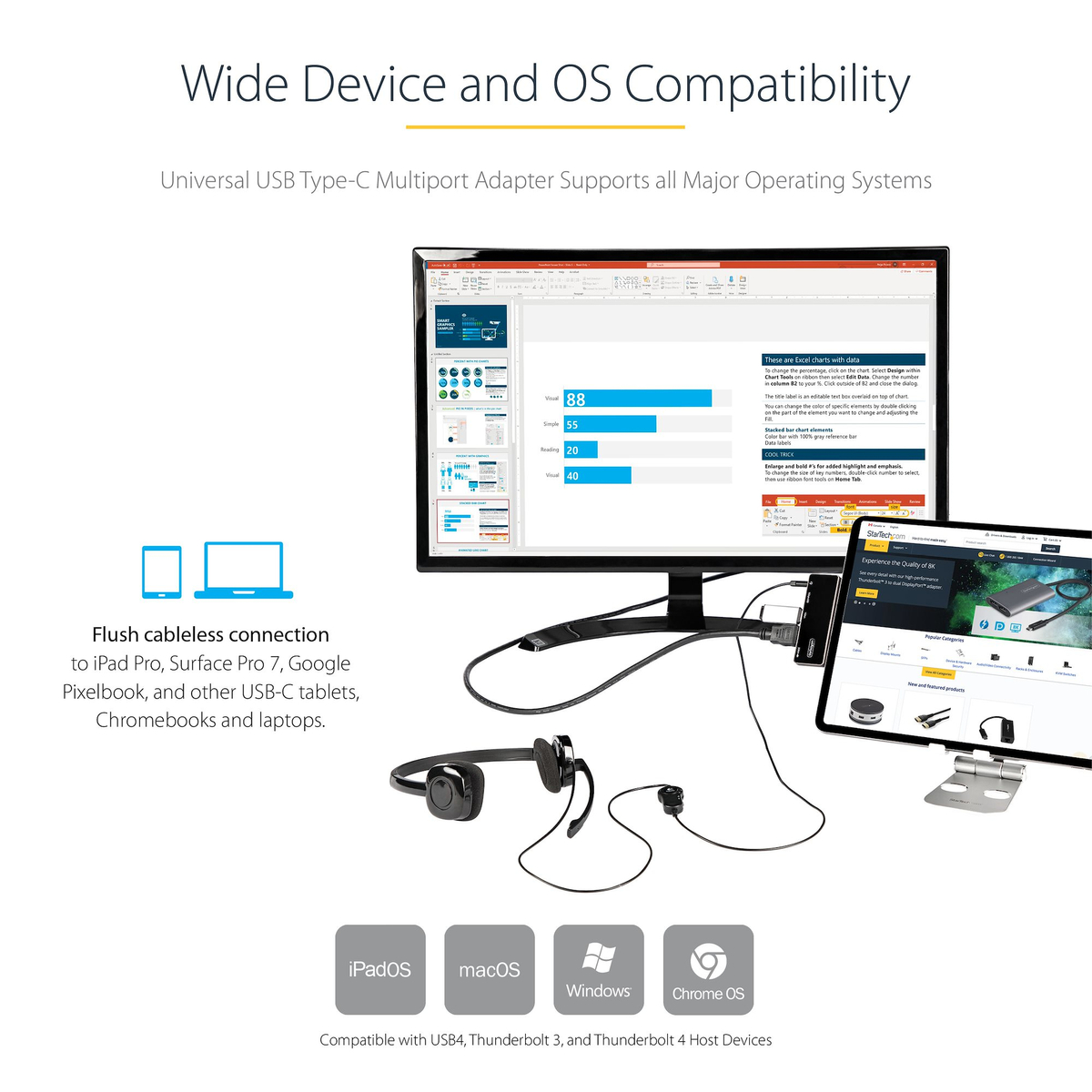 USB C Multiport Adapter - 4K HDMI/PD/USB