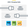 3m White USB-C Charging Cable, 60W PD
