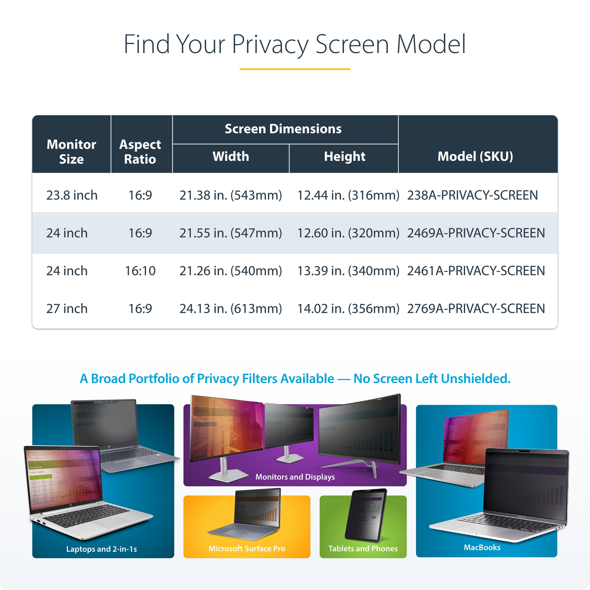 24 Monitor Privacy Screen Hanging