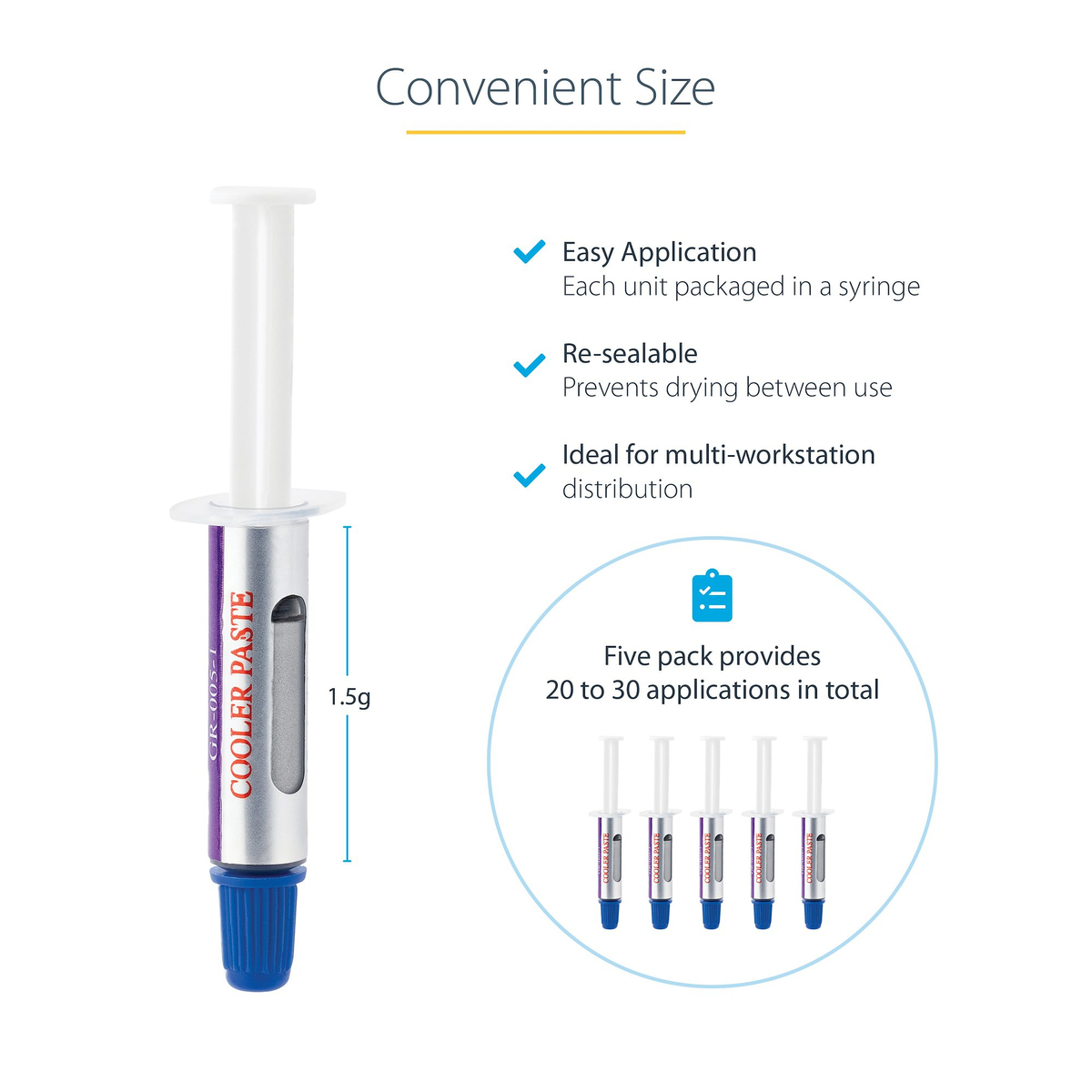 Thermal Paste Pack of 5 Syringes RoHS