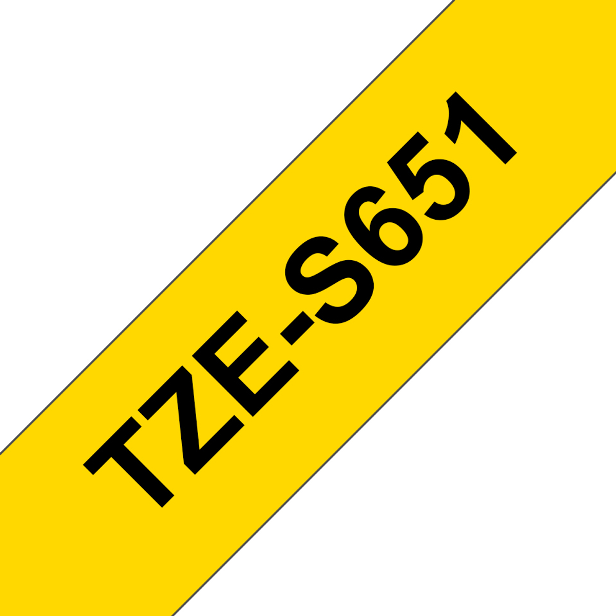 TZES651 Black On Yellow Strong Label Tap