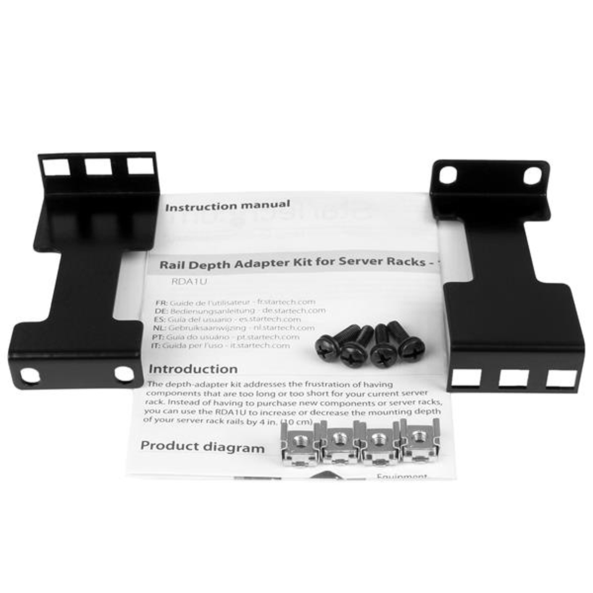 Rail Depth Adapter for Racks - 4 in - 1U