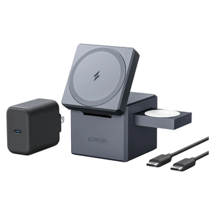 Anker, 3-in-1 Cube With MagSafe- Europe Gray