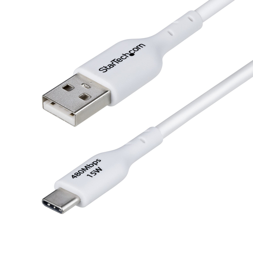 2m White USB-A to USB-C Charging Cable