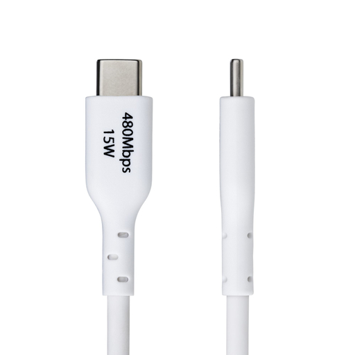 2m White USB-A to USB-C Charging Cable