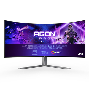 AOC, 45" 21:9 curved OLED 240Hz 0.03ms