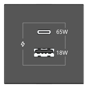 Kramer, BLACK USBC 65W PORT AND USBA 18W PORT