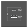 BLACK USBC 65W PORT AND USBA 18W PORT