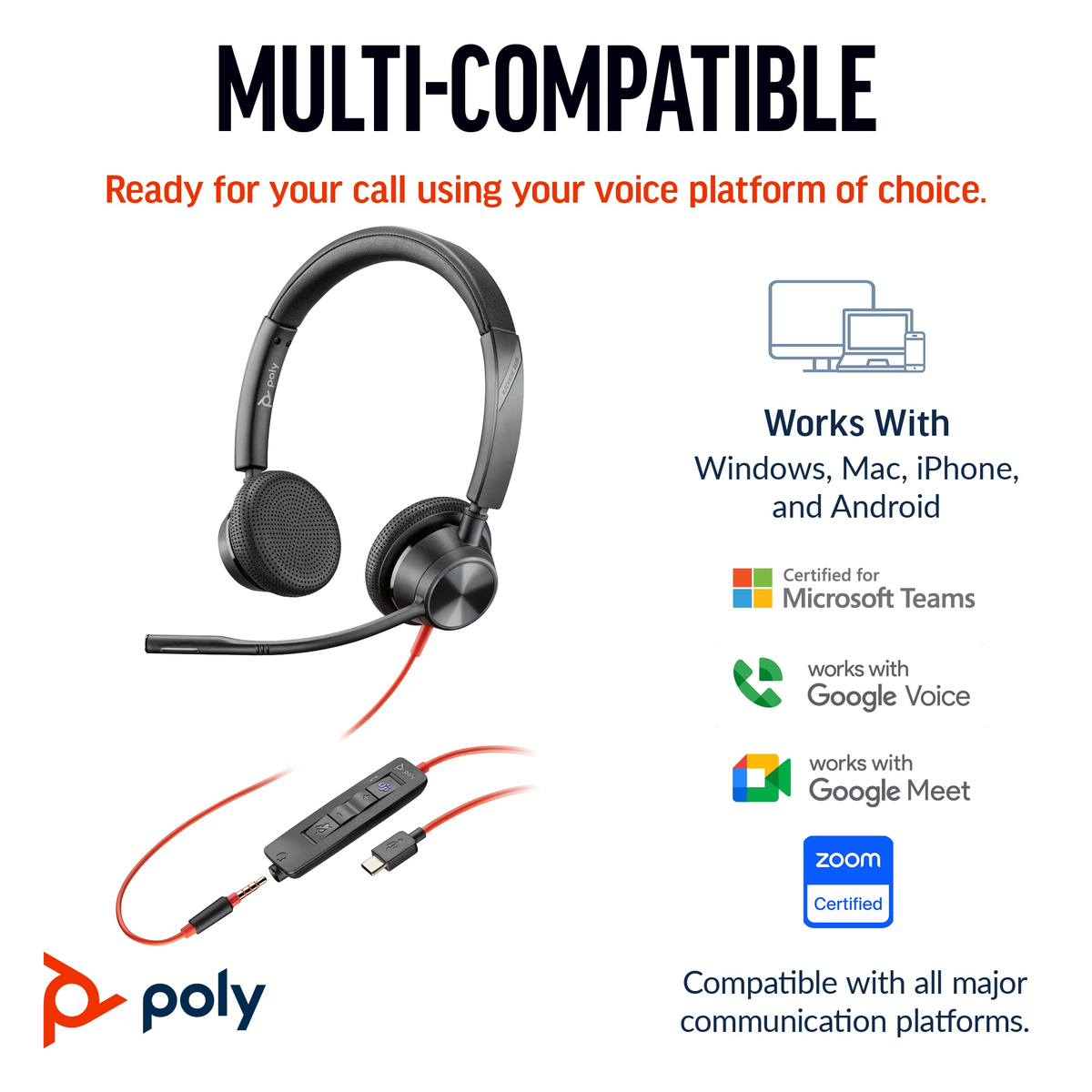 Poly BW 3325 -M USB-C HS +USB-C/A