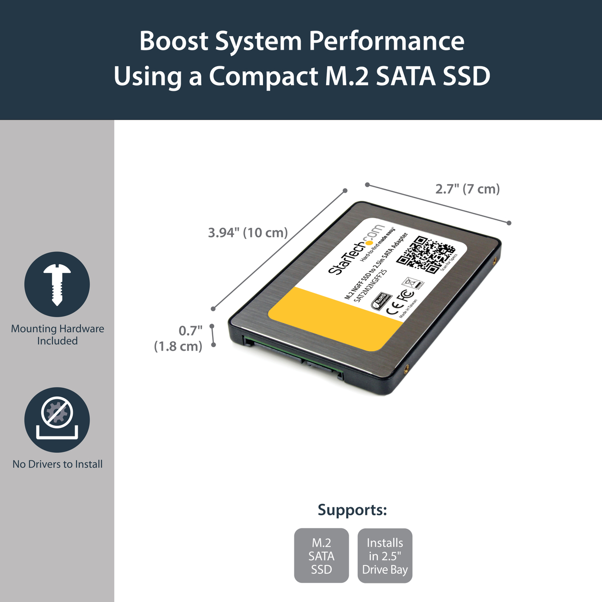 M.2 SSD to 2.5in SATA III Adapter