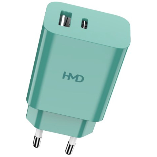 Dual Port Wall Charger 30W UK Green